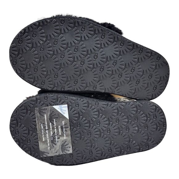 Ugg Fluff Yeah Metallic Sparkle Girls Black Slides 1125376T Size 10 NIB - Picture 9 of 13